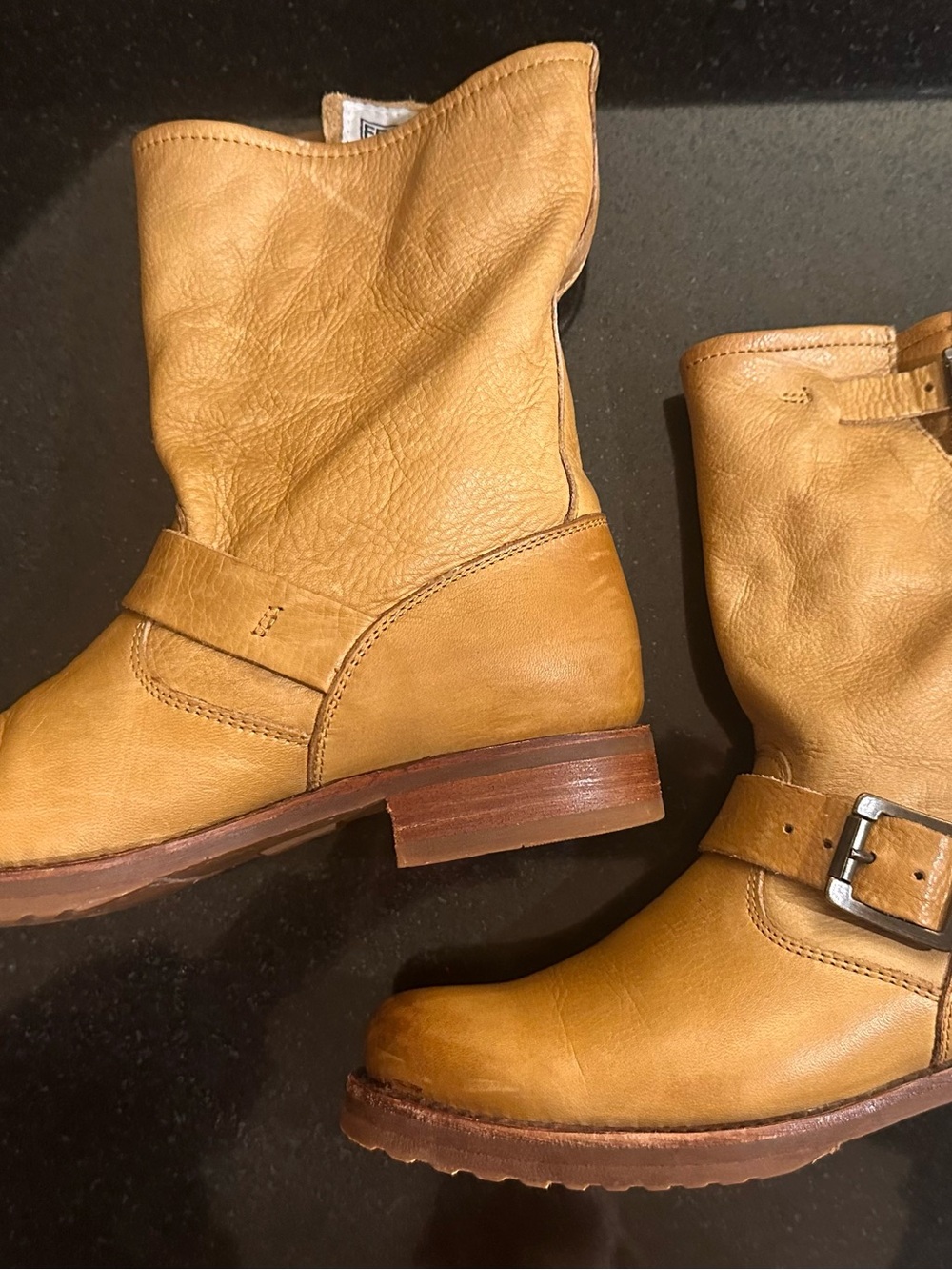 Frye Veronica Short with Buckle Mid-Calf Slouchy Boots - Picture 3 of 9